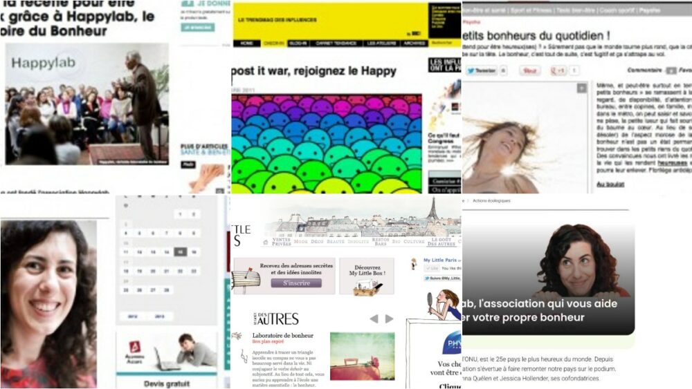 Mosaïque d’articles de presse sur Happylab