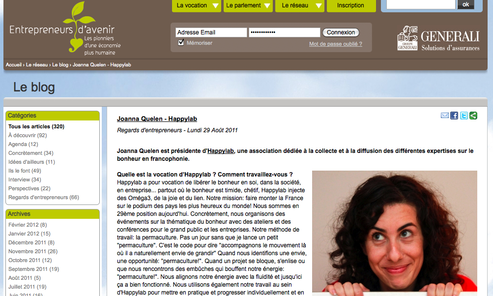 Article Entrepreneurs d’avenir : Joanna Quelen, Happylab