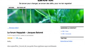 Article Lance toi ! : Le forum Happylab, Jacques Salomé