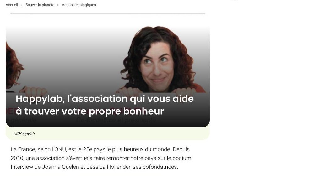 Article We Demain : Happylab, l’association qui vous aide à trouver votre propre bonheur